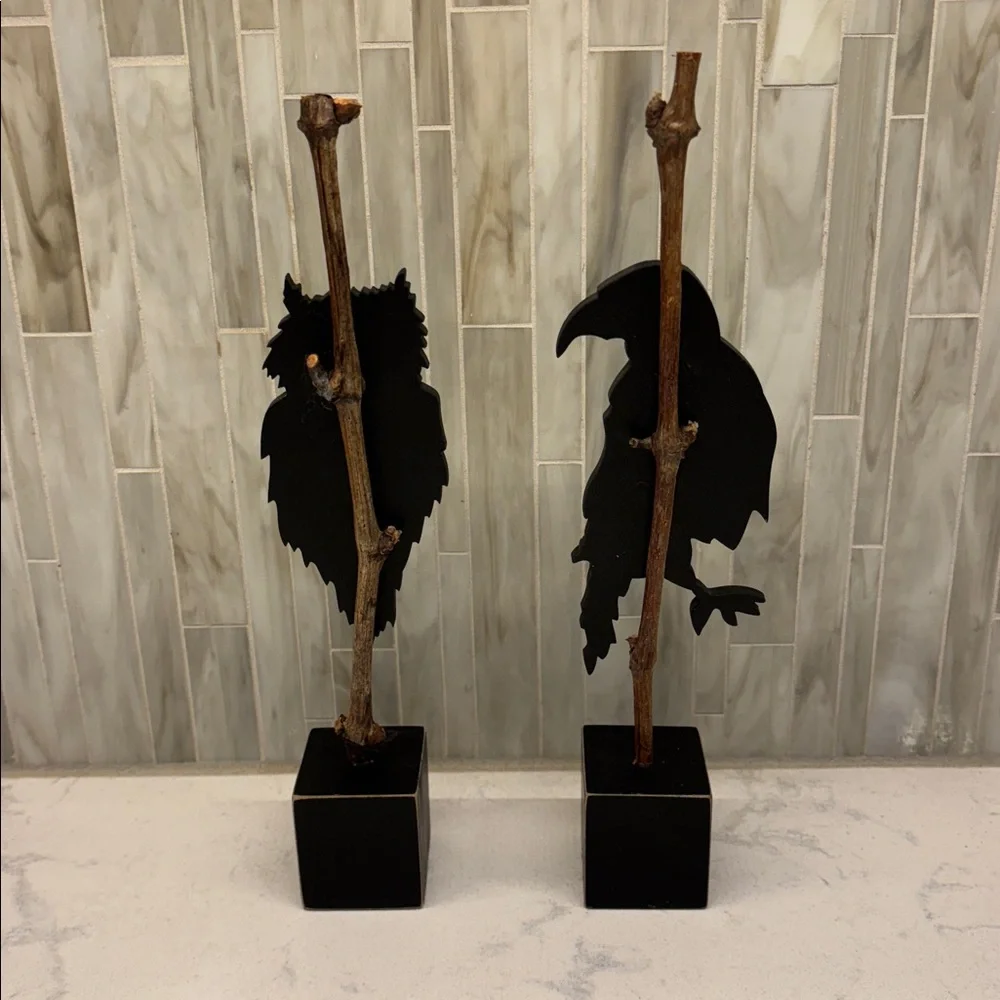 Pottery Barn Spooky Silhouette Halloween Decor - Owl/Raven